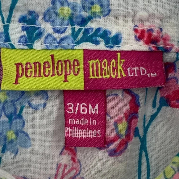 Penelope Mack Baby's Floral Cotton Button Up Collared Sleeveless Top Size 3-6M - Picture 5 of 7